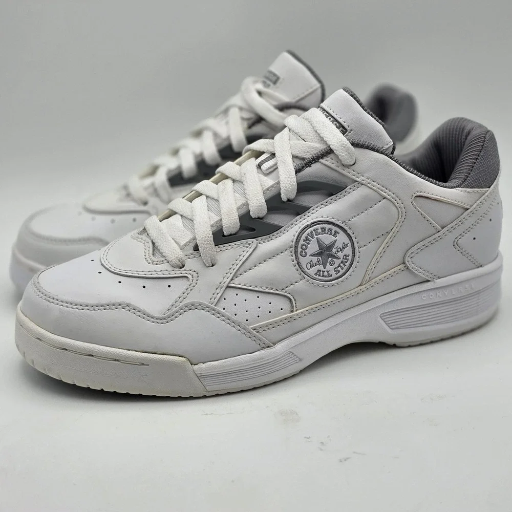 Retro Converse Mens Sneakers 8.5  Court Low White Gray Shoes 80s 90s‎